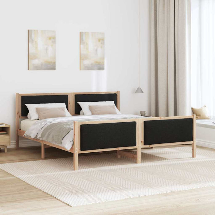 Cadru de pat cu headboard Negru 180 x 200 cm țesătură - WALTI WALTI