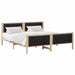 Cadru de pat cu headboard Negru 180 x 200 cm țesătură - WALTI WALTI