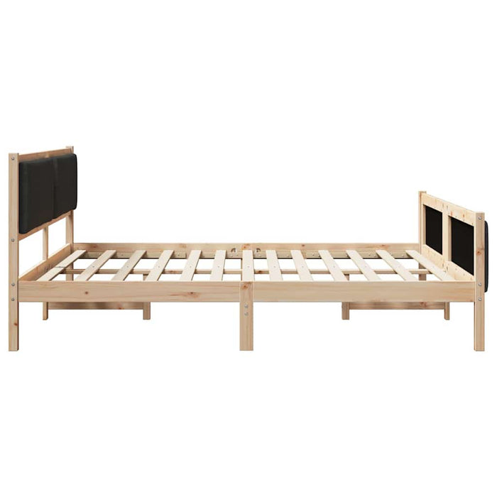 Cadru de pat cu headboard Negru 180 x 200 cm țesătură - WALTI WALTI