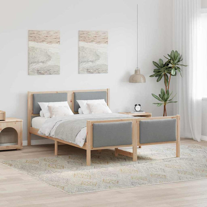 Cadru de pat cu headboard Gri deschis 160 x 200 cm țesătură - WALTI WALTI