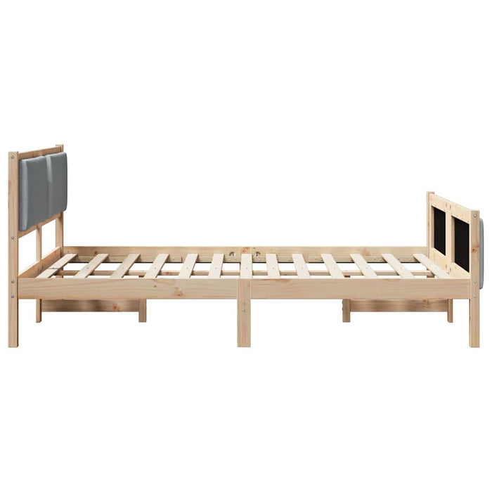 Cadru de pat cu headboard Gri deschis 160 x 200 cm țesătură - WALTI WALTI