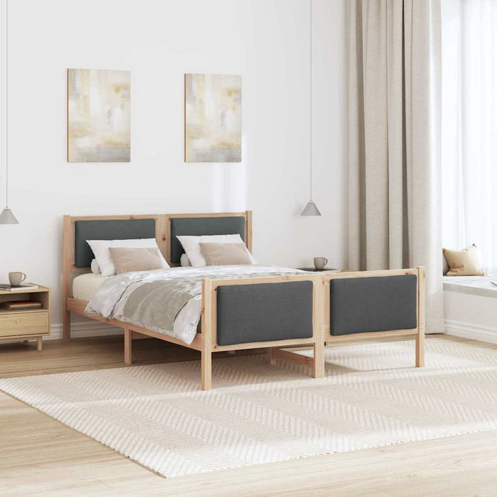Cadru de pat cu headboard Gri închis 160 x 200 cm țesătură - WALTI WALTI