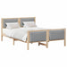 Cadru de pat cu headboard Gri deschis 150 x 200 cm țesătură - WALTI WALTI