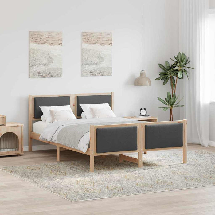 Cadru de pat cu headboard Gri închis 150 x 200 cm țesătură - WALTI WALTI