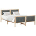 Cadru de pat cu headboard Gri închis 150 x 200 cm țesătură - WALTI WALTI