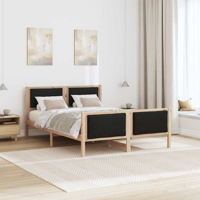 Cadru de pat cu headboard Negru 150 x 200 cm țesătură - WALTI WALTI