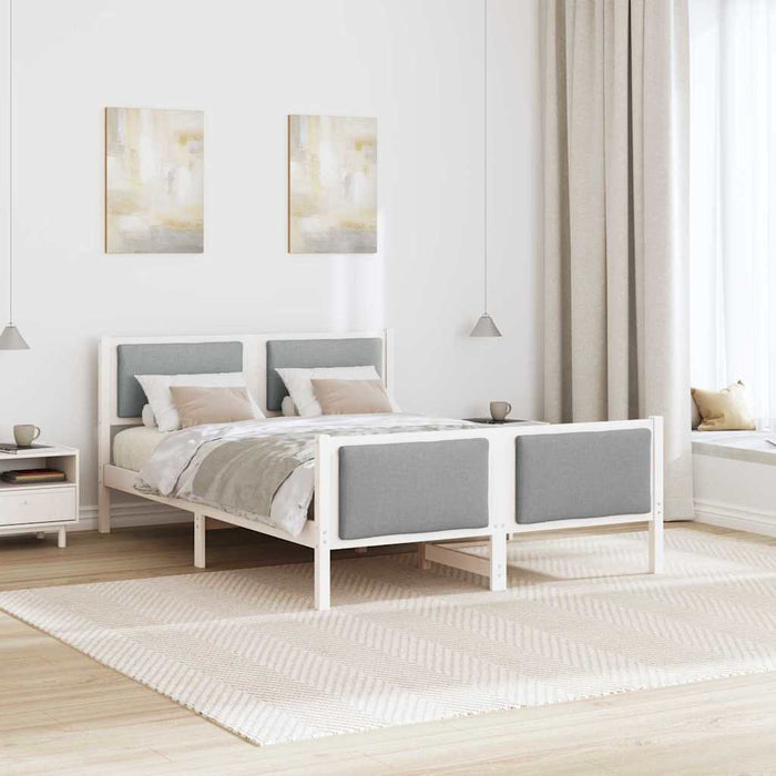 Cadru de pat cu headboard Gri deschis 150 x 200 cm țesătură - WALTI WALTI