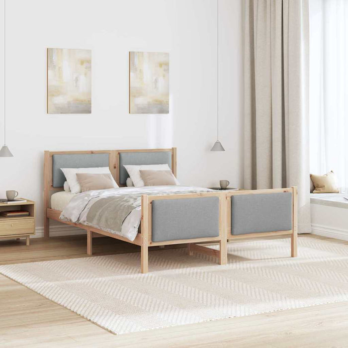 Cadru de pat cu headboard Gri deschis 140 x 200 cm țesătură - WALTI WALTI