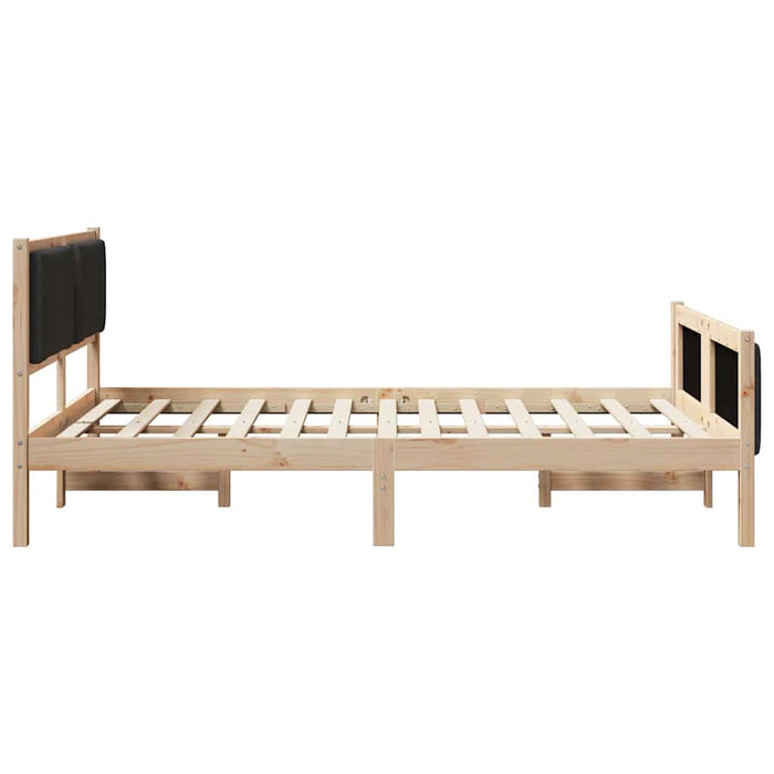 Cadru de pat cu headboard Negru 140 x 200 cm țesătură - WALTI WALTI