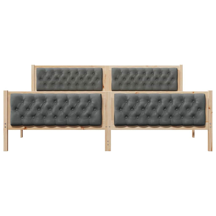 Cadru de pat Gri închis 200 x 200 cm Lemn de pin masiv - WALTI WALTI