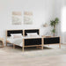 Cadru de pat cu headboard Negru 200 x 200 cm Lemn de pin masiv - WALTI WALTI