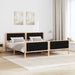 Cadru de pat cu headboard Negru 200 x 200 cm Lemn de pin masiv - WALTI WALTI