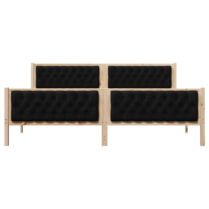 Cadru de pat cu headboard Negru 200 x 200 cm Lemn de pin masiv - WALTI WALTI