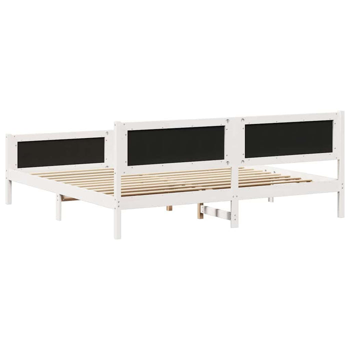Cadru de pat Gri deschis 200 x 200 cm Lemn de pin masiv - WALTI WALTI