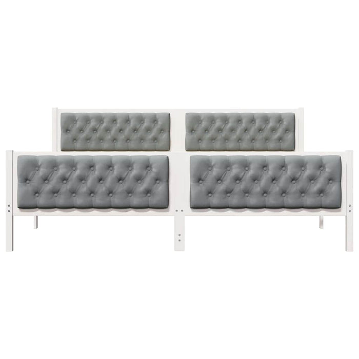 Cadru de pat Gri deschis 200 x 200 cm Lemn de pin masiv - WALTI WALTI