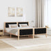 Cadru de pat cu headboard Negru 180 x 200 cm Lemn de pin masiv - WALTI WALTI