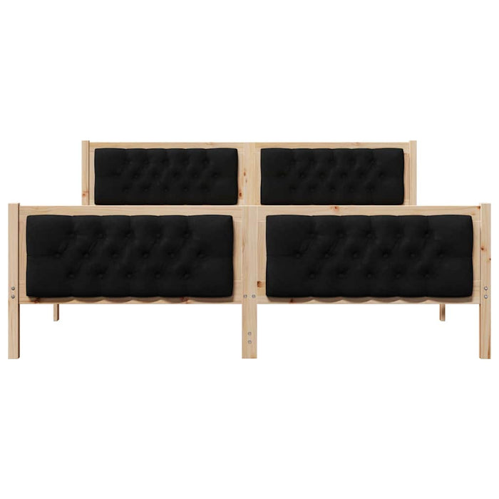 Cadru de pat cu headboard Negru 180 x 200 cm Lemn de pin masiv - WALTI WALTI
