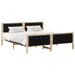 Cadru de pat cu headboard Negru 160 x 200 cm Lemn de pin masiv - WALTI WALTI