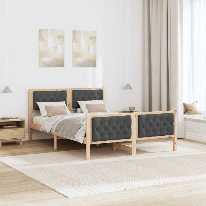 Cadru de pat Gri închis 150 x 200 cm Lemn de pin masiv - WALTI WALTI