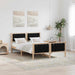 Cadru de pat cu headboard Negru 150 x 200 cm Lemn de pin masiv - WALTI WALTI