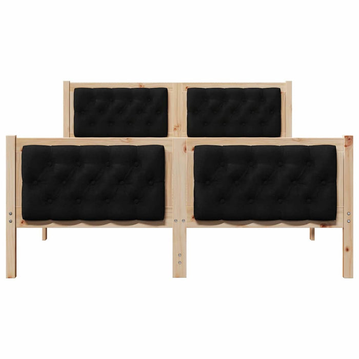 Cadru de pat cu headboard Negru 150 x 200 cm Lemn de pin masiv - WALTI WALTI