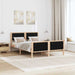 Cadru de pat cu headboard Negru 140 x 200 cm Lemn de pin masiv - WALTI WALTI