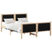 Cadru de pat cu headboard Negru 140 x 200 cm Lemn de pin masiv - WALTI WALTI