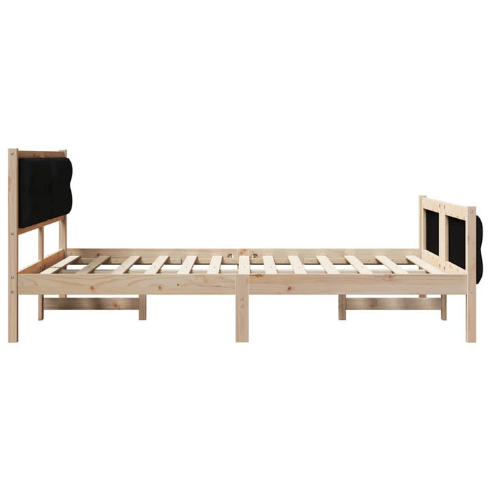 Cadru de pat cu headboard Negru 140 x 200 cm Lemn de pin masiv - WALTI WALTI