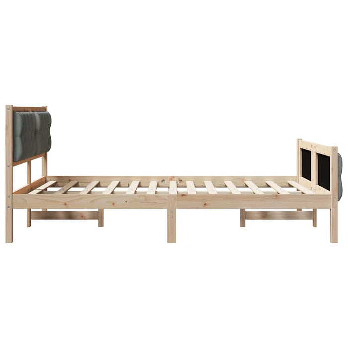 Cadru de pat Gri închis 140 x 190 cm Lemn de pin masiv - WALTI WALTI