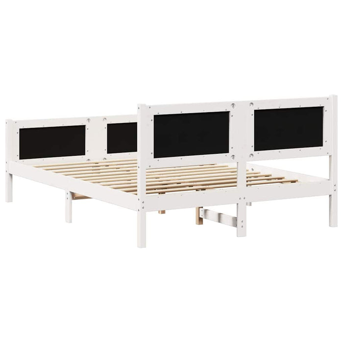 Cadru de pat Gri deschis 140 x 190 cm Lemn de pin masiv - WALTI WALTI