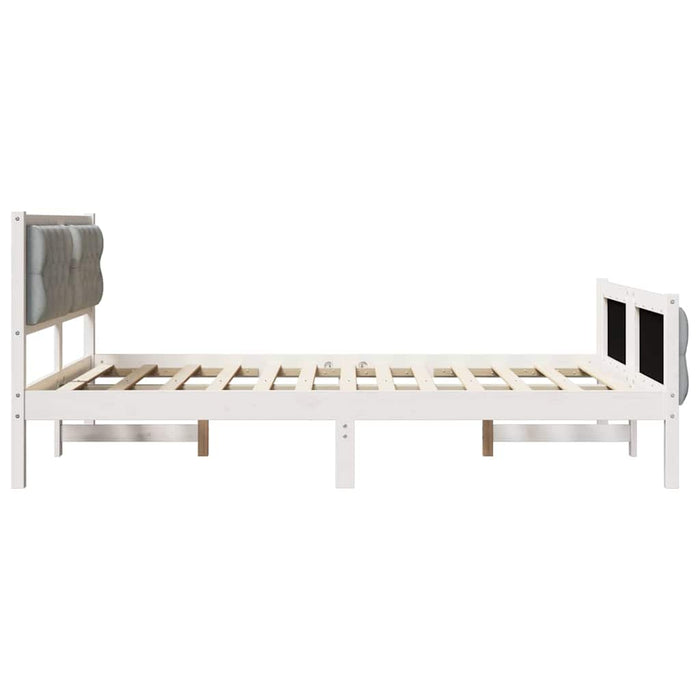 Cadru de pat Gri deschis 140 x 190 cm Lemn de pin masiv - WALTI WALTI