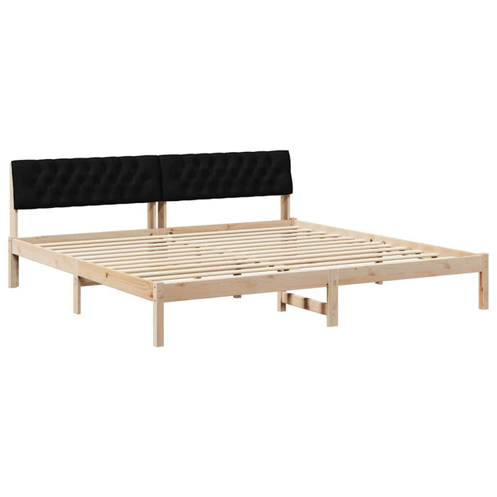 Cadru de pat Maro și negru 200 x 200 cm Lemn masiv de pin - WALTI WALTI