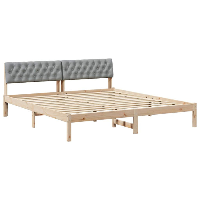 Cadru de pat Maro și gri deschis 180 x 200 cm Lemn masiv de pin - WALTI WALTI