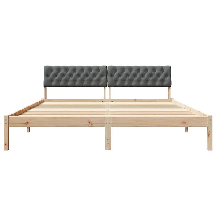 Cadru de pat maro și gri închis 180 x 200 cm Lemn masiv de pin - WALTI WALTI