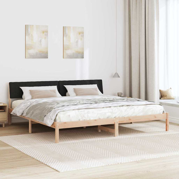 Cadru de pat Maro și negru 200 x 200 cm Lemn masiv de pin - WALTI WALTI