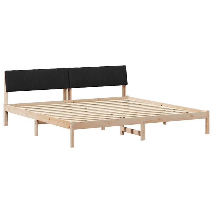 Cadru de pat Maro și negru 200 x 200 cm Lemn masiv de pin - WALTI WALTI