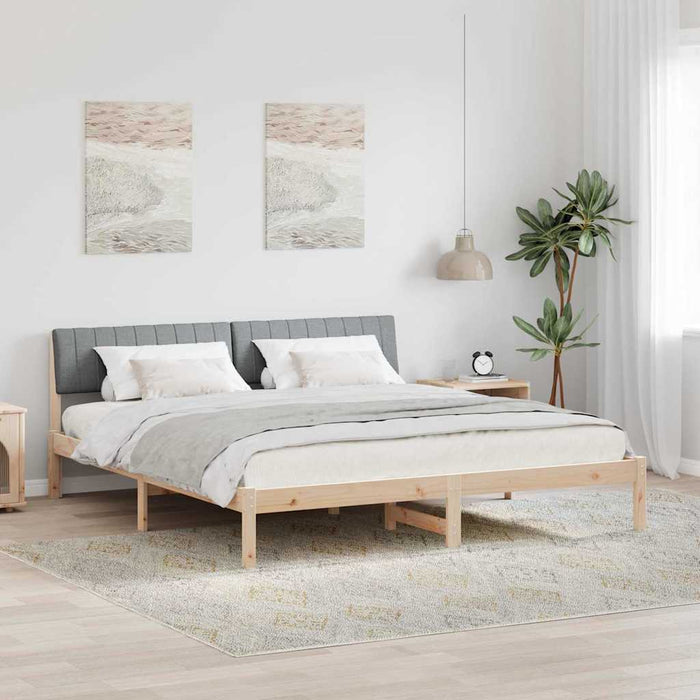 Cadru de pat Maro și gri deschis 180 x 200 cm Lemn masiv de pin - WALTI WALTI