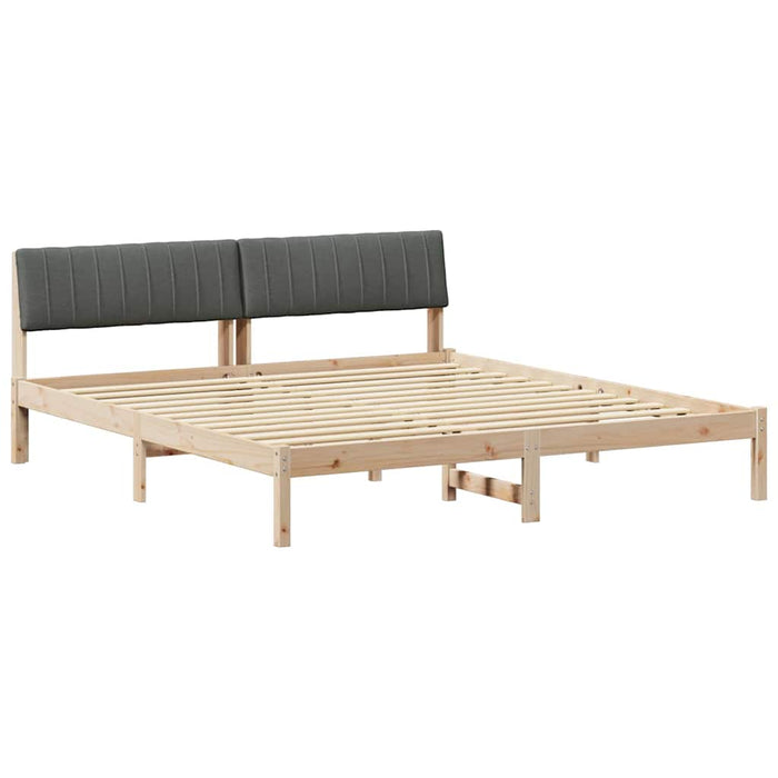Cadru de pat maro și gri închis 180 x 200 cm Lemn masiv de pin - WALTI WALTI