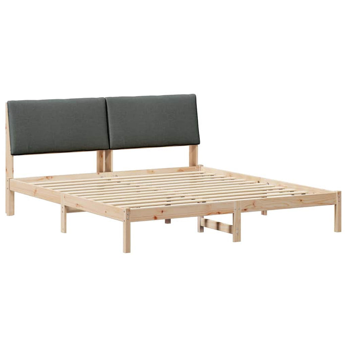 Cadru de pat maro și gri închis 180 x 200 cm Lemn masiv de pin - WALTI WALTI