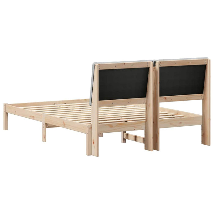 Cadru de pat Maro și gri deschis 160 x 200 cm Lemn masiv de pin - WALTI WALTI