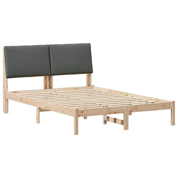 Cadru de pat maro și gri închis 160 x 200 cm Lemn masiv de pin - WALTI WALTI
