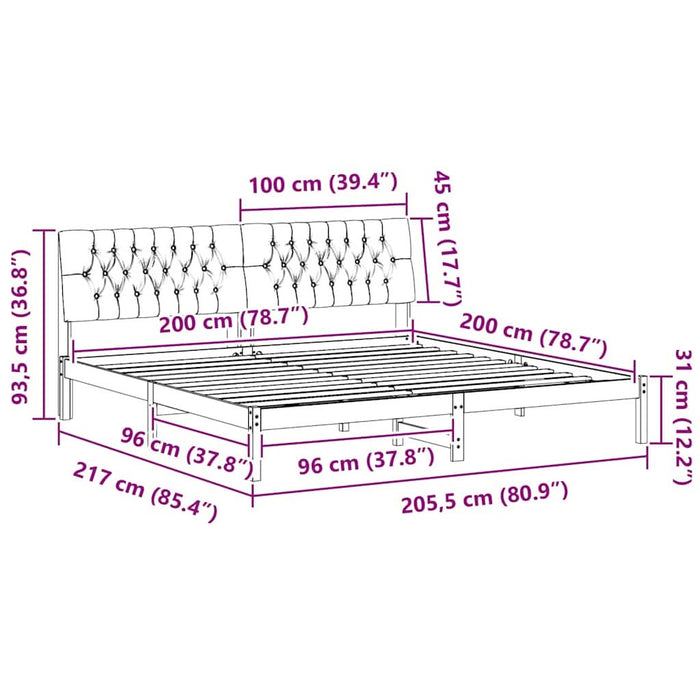 Cadru de pat cu tăblie tapițată cu headboard Maro 200 x 200 cm - WALTI WALTI