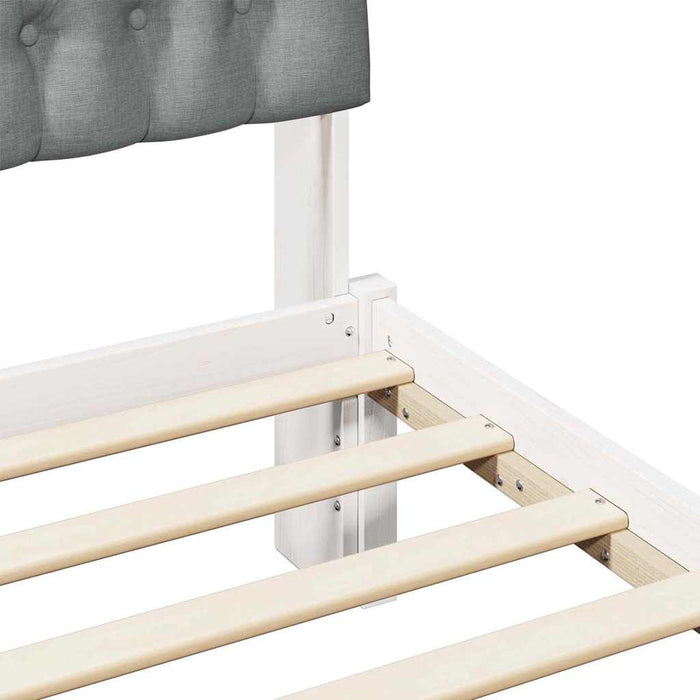 Cadru de pat cu tăblie tapițată cu headboard Alb 200 x 200 cm - WALTI WALTI