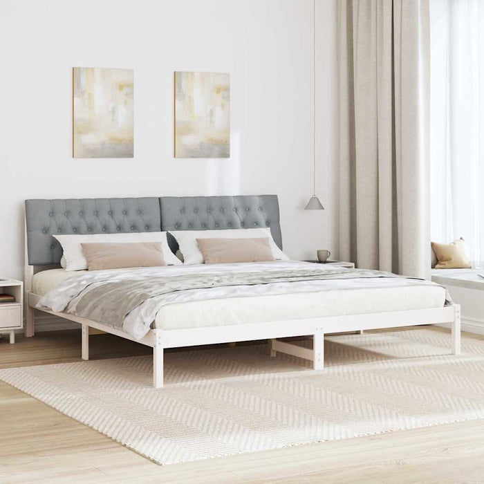Cadru de pat cu tăblie tapițată cu headboard Alb 200 x 200 cm - WALTI WALTI