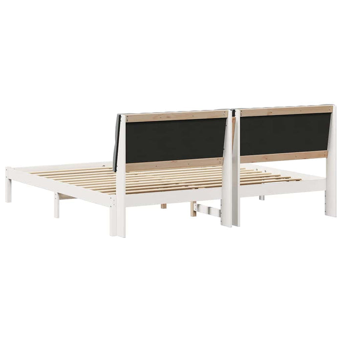 Cadru de pat cu tăblie tapițată cu headboard Alb 200 x 200 cm - WALTI WALTI