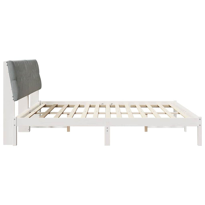 Cadru de pat cu tăblie tapițată cu headboard Alb 200 x 200 cm - WALTI WALTI