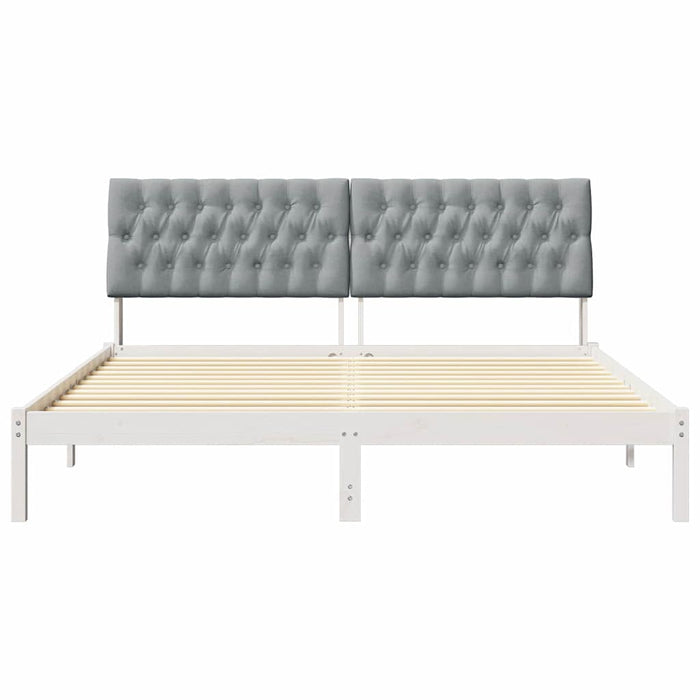 Cadru de pat cu tăblie tapițată cu headboard Alb 180 x 200 cm - WALTI WALTI