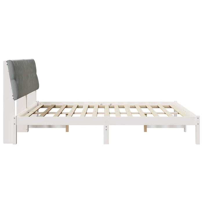 Cadru de pat cu tăblie tapițată cu headboard Alb 180 x 200 cm - WALTI WALTI