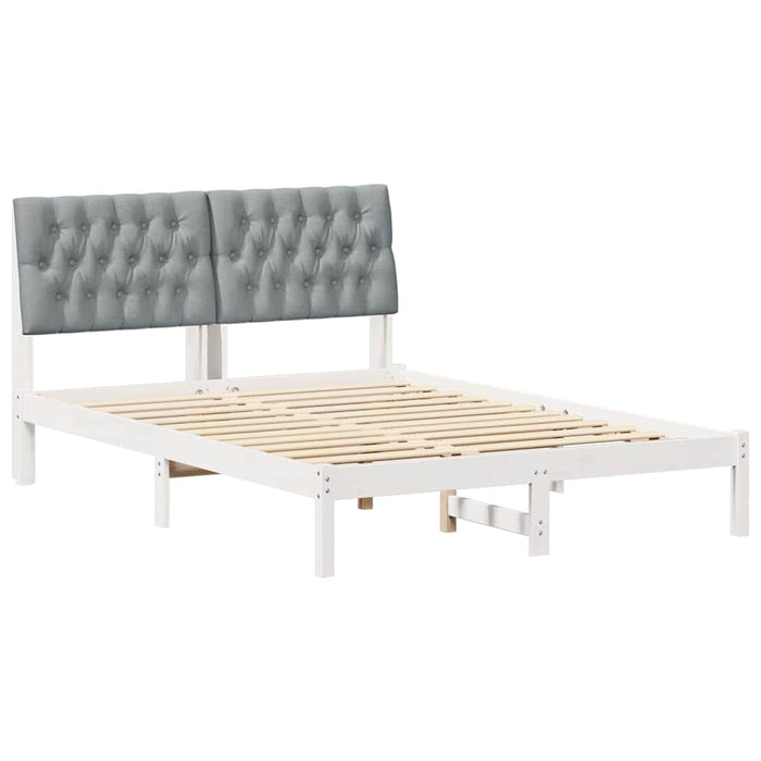 Cadru de pat cu tăblie tapițată cu headboard Alb 150 x 200 cm - WALTI WALTI