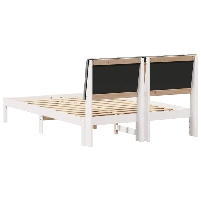 Cadru de pat cu tăblie tapițată cu headboard Alb 150 x 200 cm - WALTI WALTI